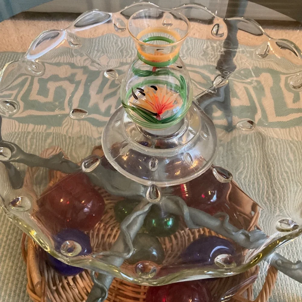 Small Colored Glass Bottles Set of 4